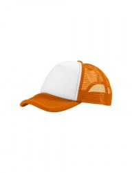 Πεντάφυλλο καπέλο με δίχτυ - Trucker πορτοκαλί-λευκό